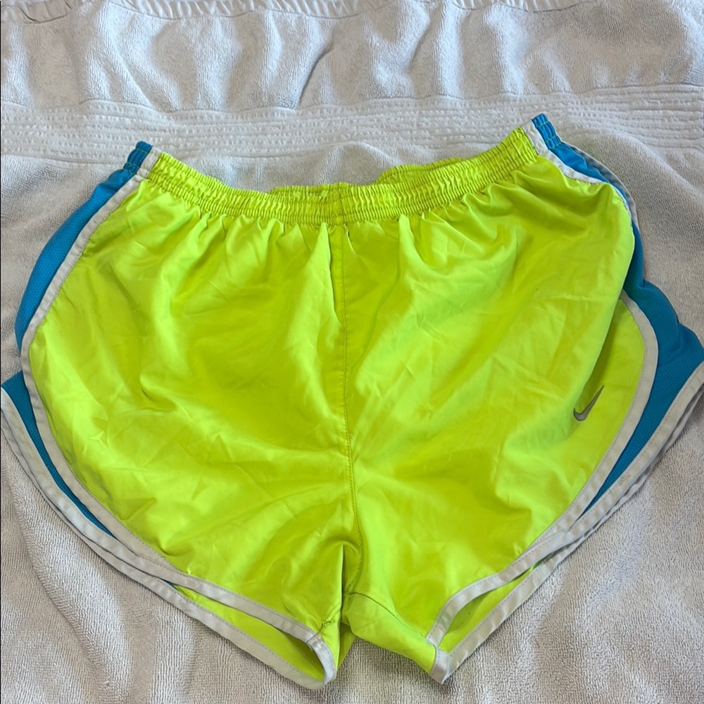 Nike Yellow and Blue Athletic Shorts